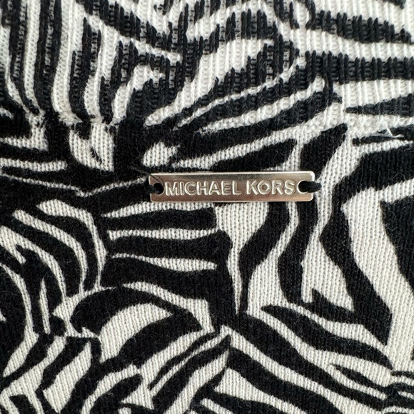 Michael by Michael Kors Black White Zebra vneck pullover sweater NWT size large - Picture 9 of 9